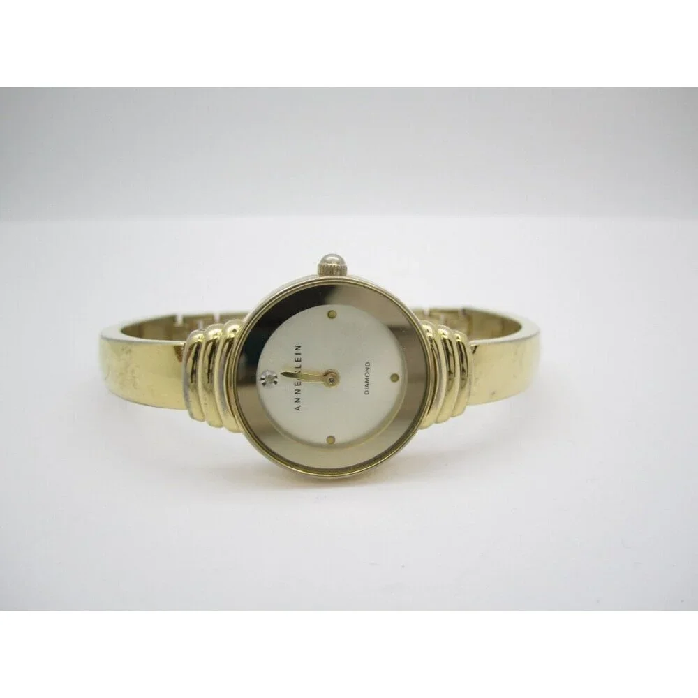 Women Anne Klein Diamond Quartz WR Analog 24mm Round Watch (H463) 